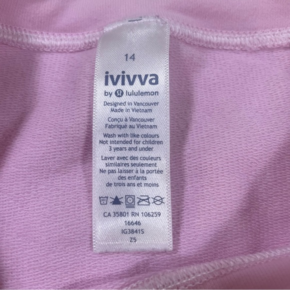 Ivivva By Lululemon Youth Pink Pullover Sweater with Pockwt Size 14 - Picture 2 of 8